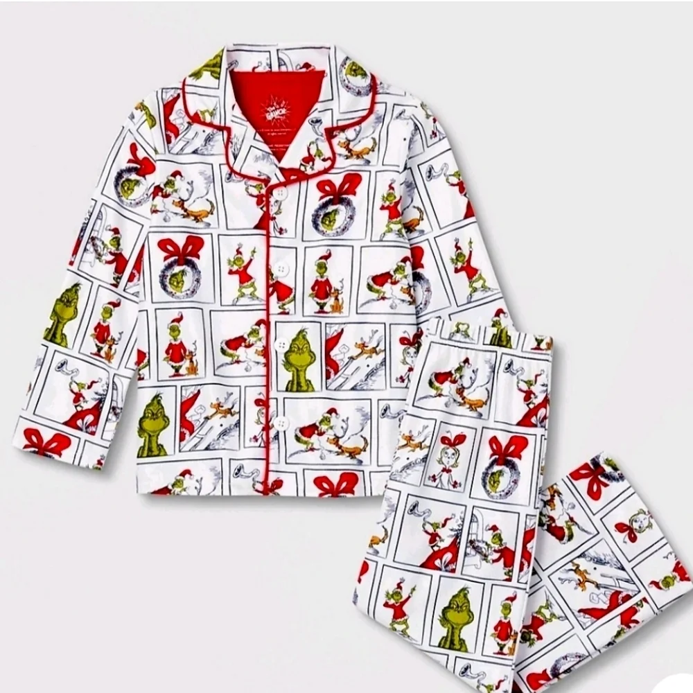 NWT Dr Seuss The Grinch Christmas Family Sleep 2 pc Pajama Set Toddler 12m 2t 3t